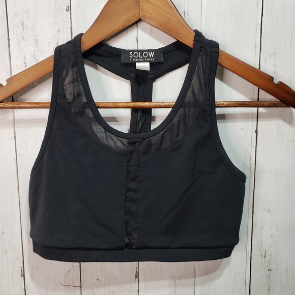 Solow X Daniella Clarke Black Racerback Bra Top S - Picture 1 of 3